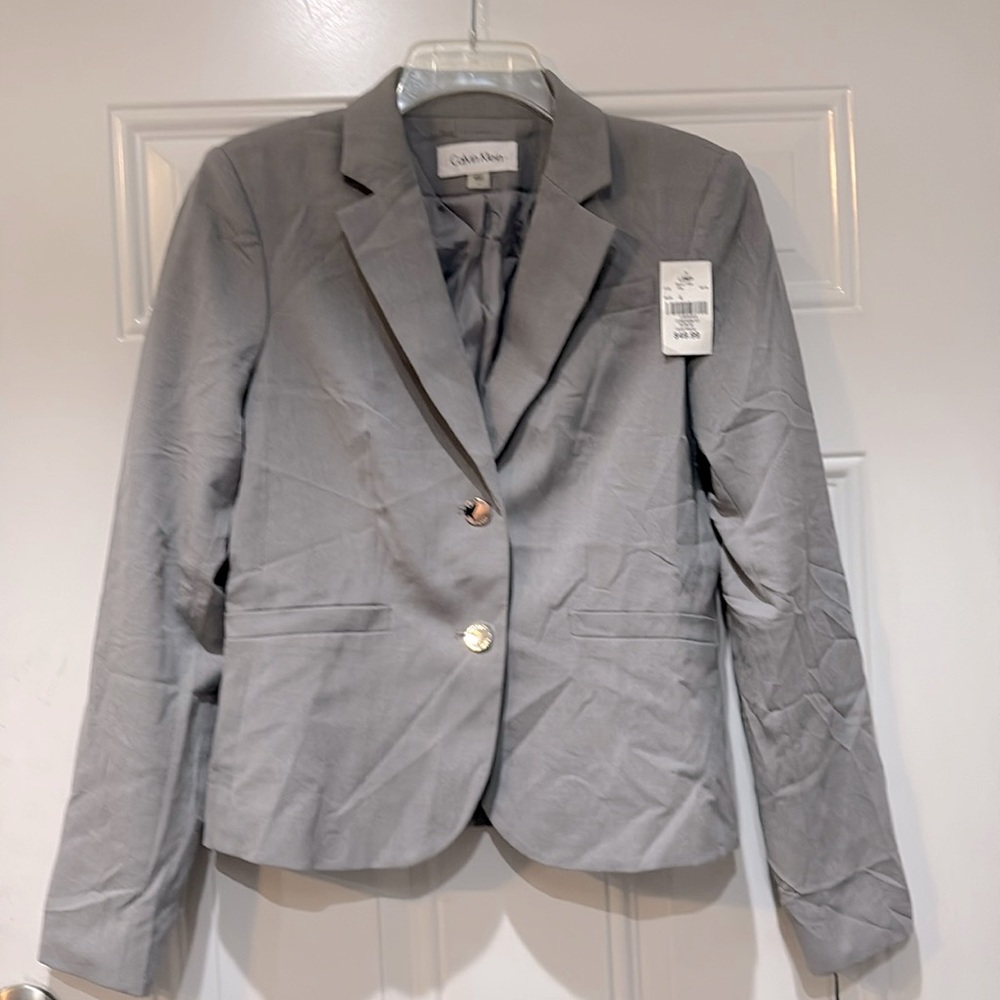 NWT Calvin Klein Women's Light Gray Suit Jacket